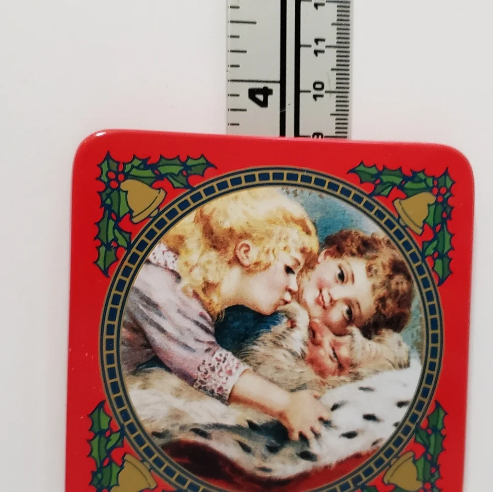 Vintage Enesco Santa Coaster Set Tin